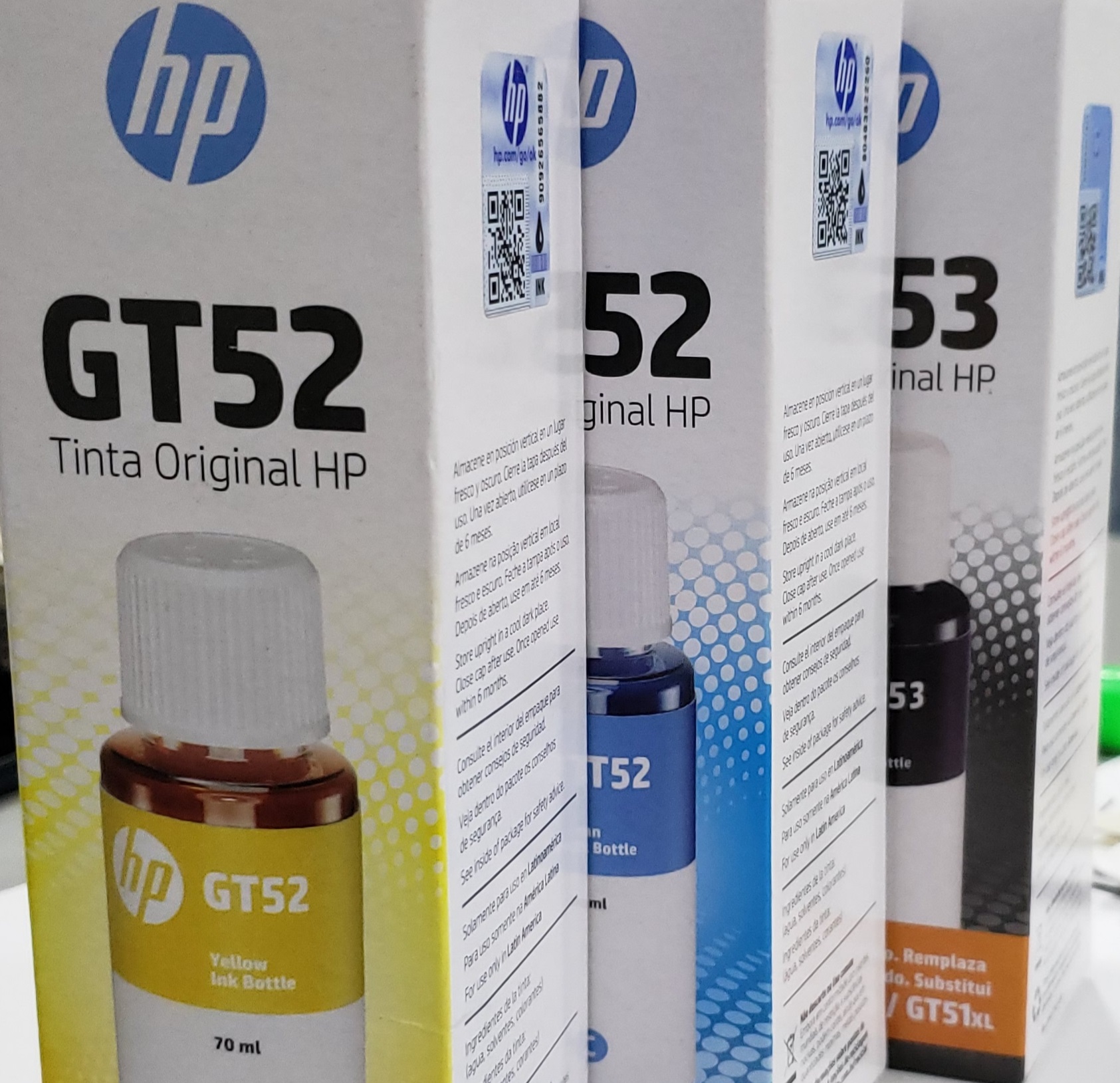 Tinta original GT53 para impresora hp color
